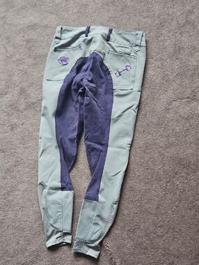 Piper Two-Tone Breeches in Gray Purple